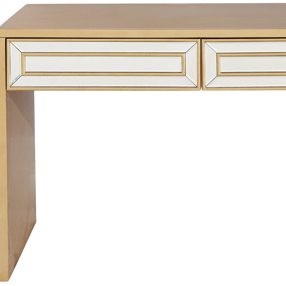 48" Gold Mirrored Glass Console Table-Console Tables-DECOROLALA