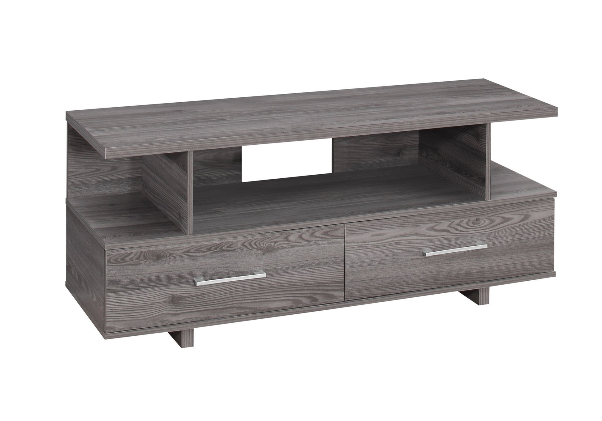 48" Gray Open Shelving Entertainment Center-TV Stands-DECOROLALA