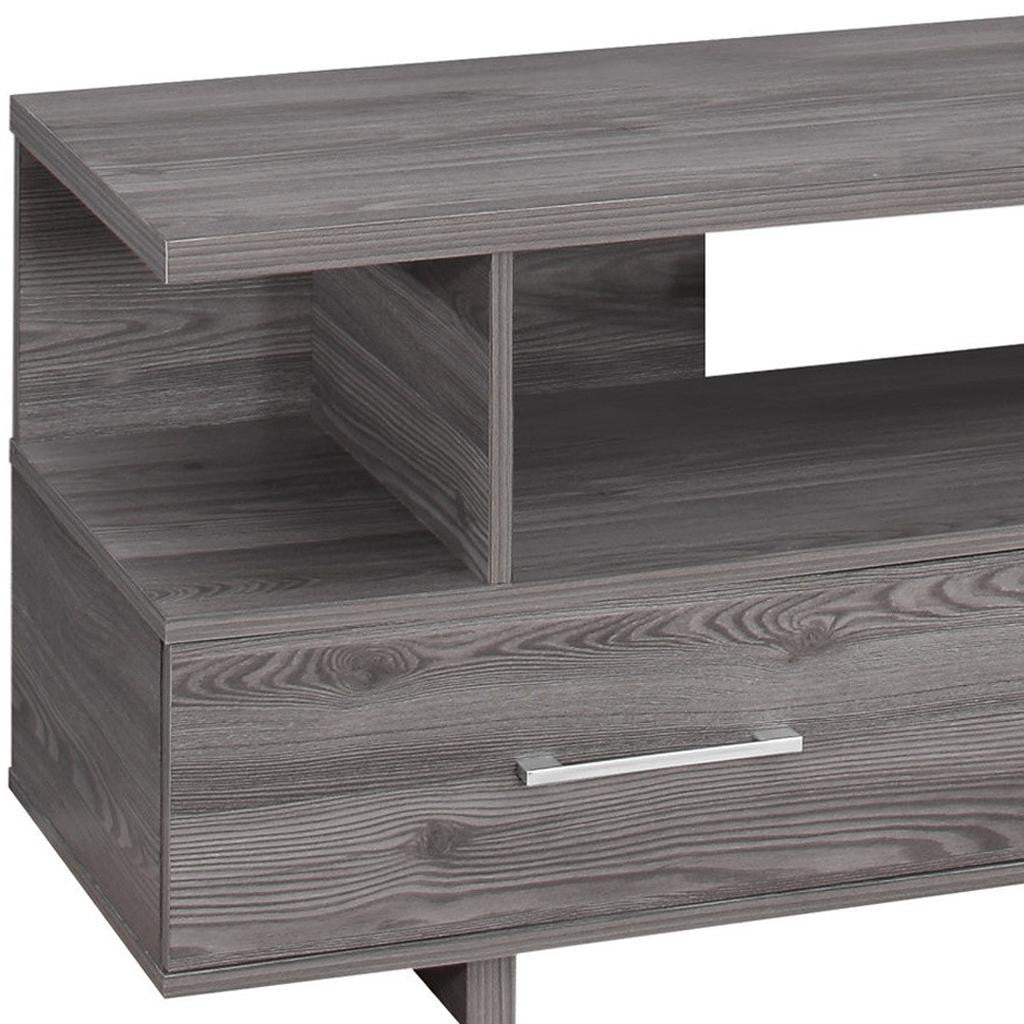 48" Gray Open Shelving Entertainment Center-TV Stands-DECOROLALA