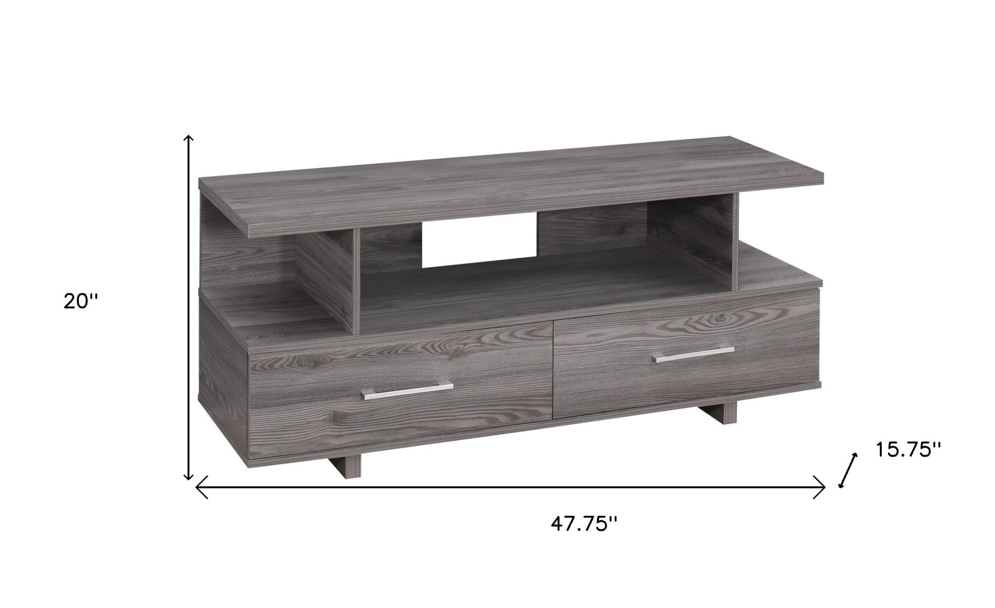 48" Gray Open Shelving Entertainment Center-TV Stands-DECOROLALA