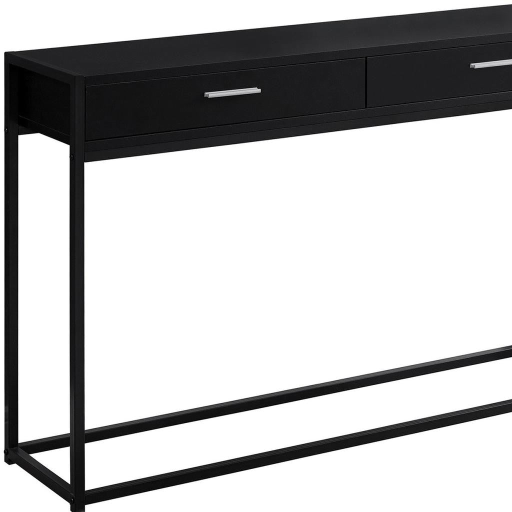 48" Gray and Black Frame Console Table And Drawers-Console Tables-DECOROLALA