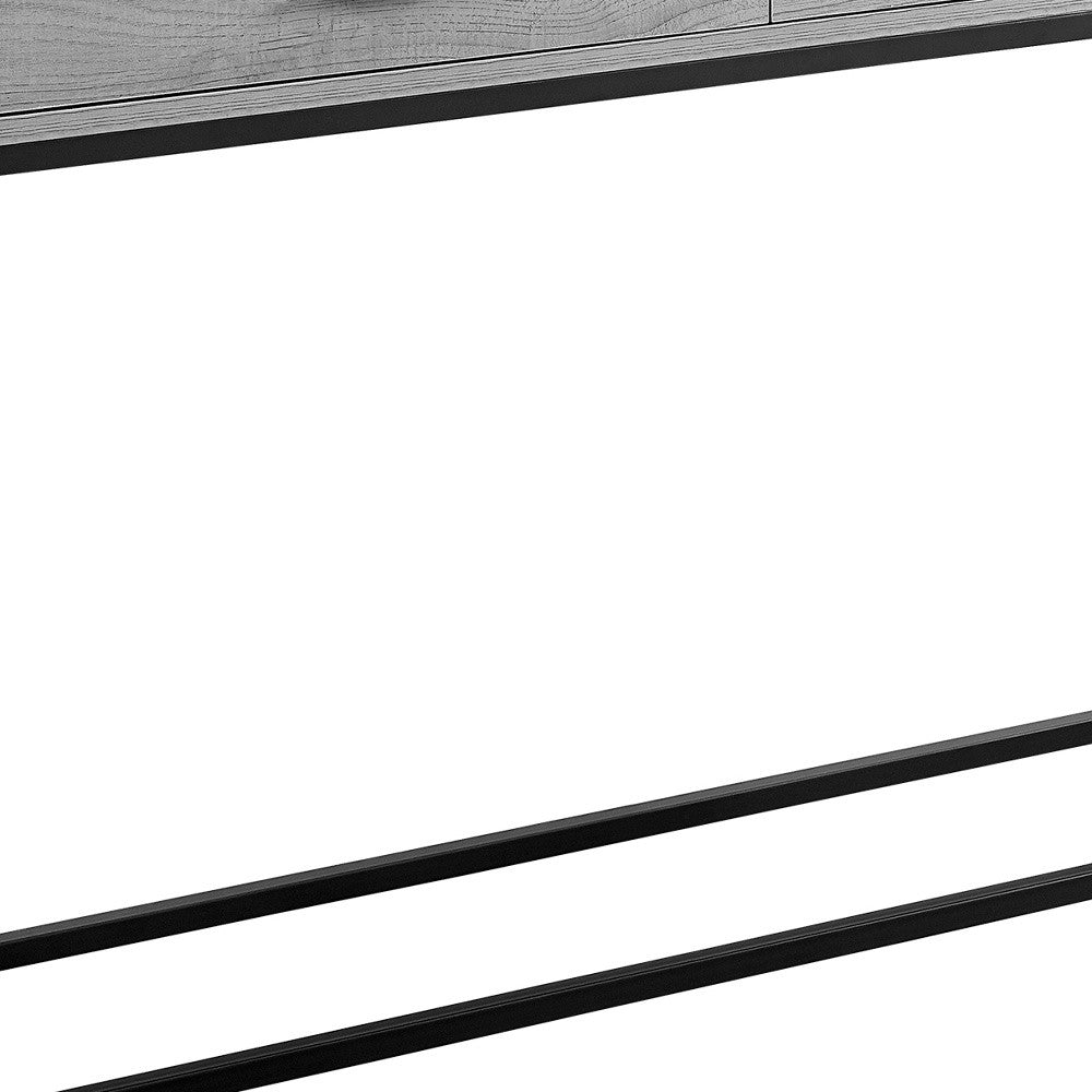 48" Gray and Black Frame Console Table And Drawers-Console Tables-DECOROLALA