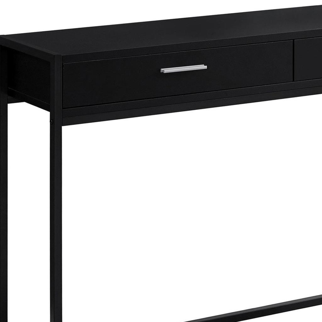 48" Gray and Black Frame Console Table And Drawers-Console Tables-DECOROLALA