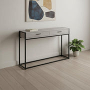 48" Gray and Black Frame Console Table And Drawers-Console Tables-DECOROLALA