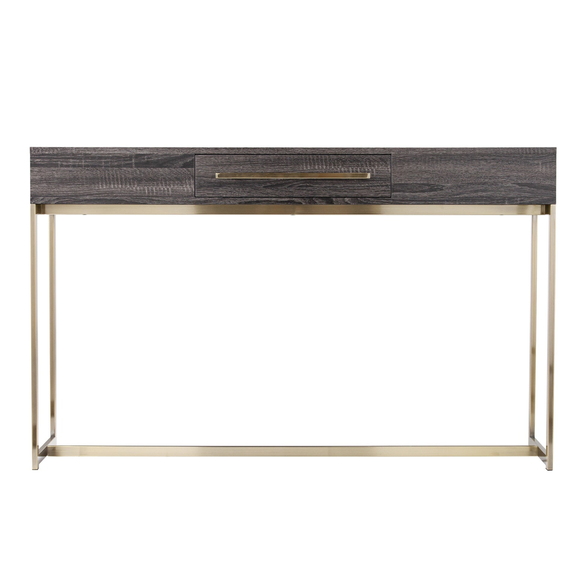 48" Gray and Gold Frame Console Table And Drawers-Console Tables-DECOROLALA