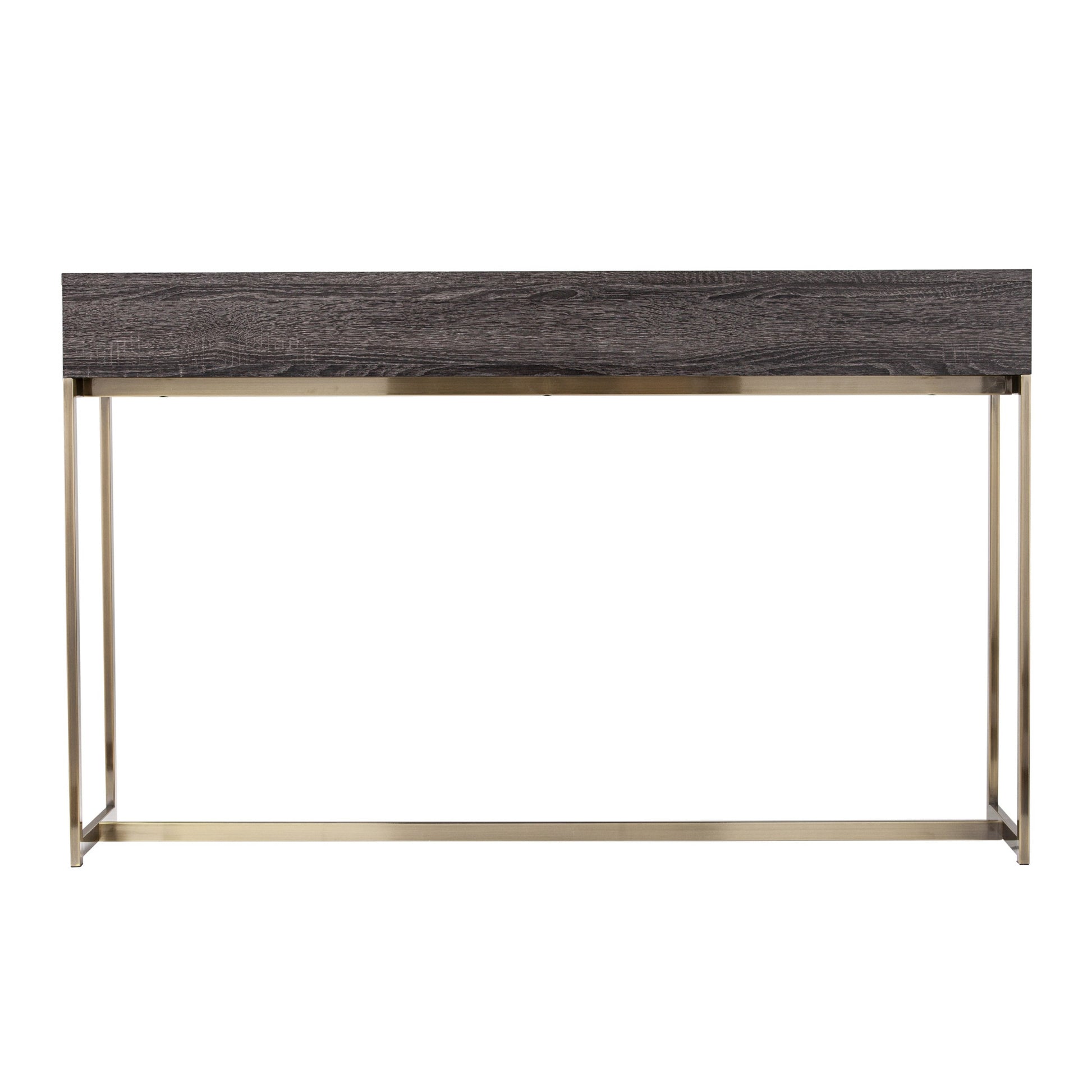 48" Gray and Gold Frame Console Table And Drawers-Console Tables-DECOROLALA
