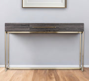 48" Gray and Gold Frame Console Table And Drawers-Console Tables-DECOROLALA