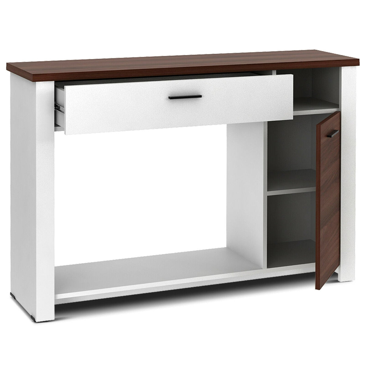 48 Inch Console Table with Drawer and Cabinet-Console Tables-DECOROLALA