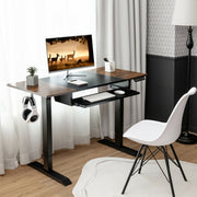 48 Inch Electric Sit to Stand Desk with Keyboard Tray-Black-Standing Desks-DECOROLALA