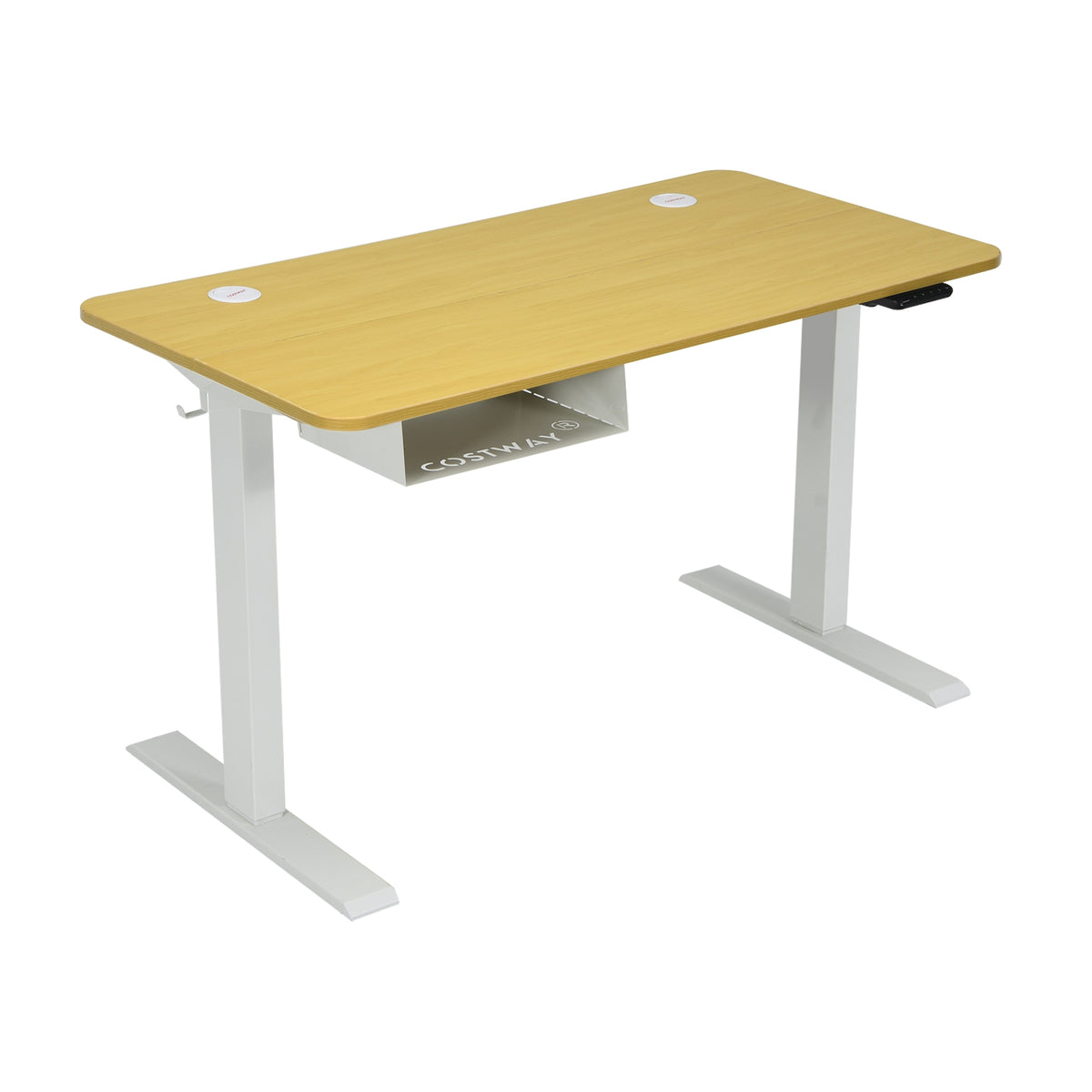 48-Inch Electric Standing Adjustable Desk with Control Panel and USB Port-Natural-Standing Desks-DECOROLALA