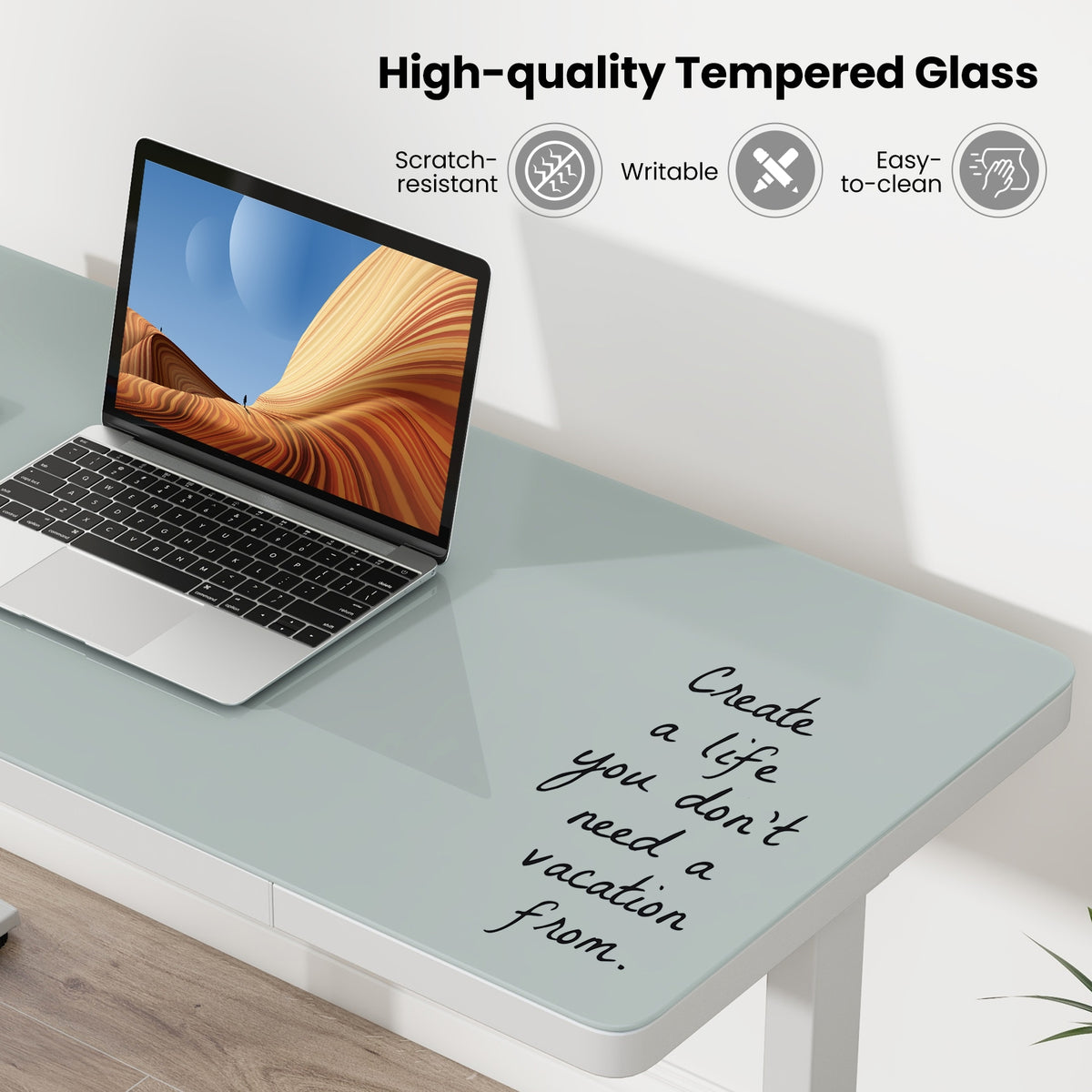 48-Inch Height Adjustable Electric Standing Desk with Drawer-White-Standing Desks-DECOROLALA