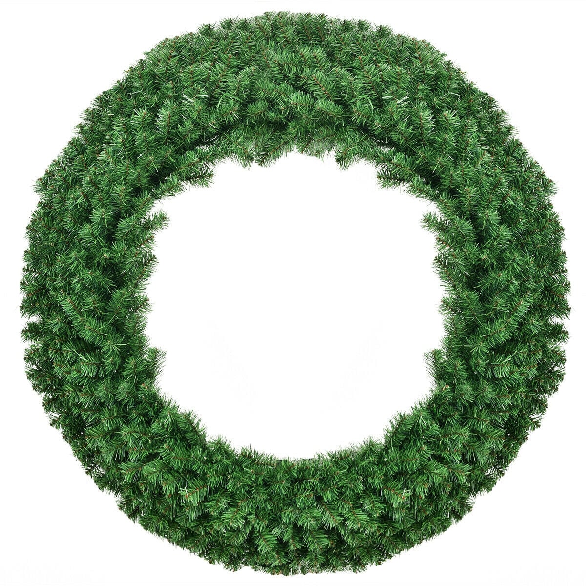 48 Inch Pre-lit Cordless Artificial Christmas Wreath-Christmas Decorations & Accessories-DECOROLALA