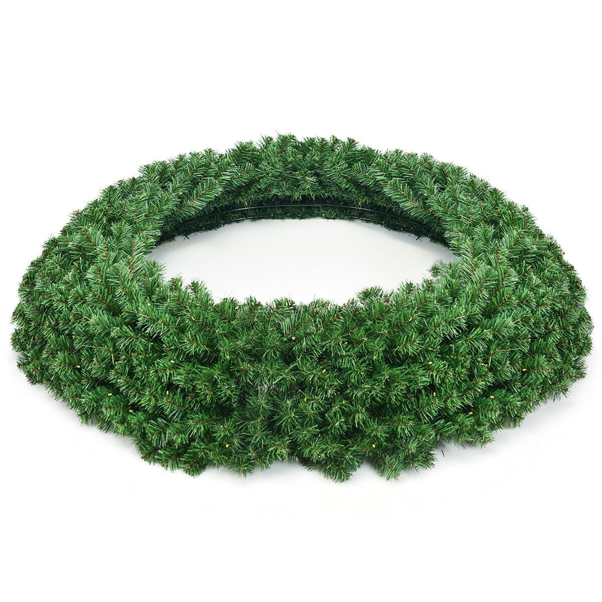 48 Inch Pre-lit Cordless Artificial Christmas Wreath-Christmas Decorations & Accessories-DECOROLALA