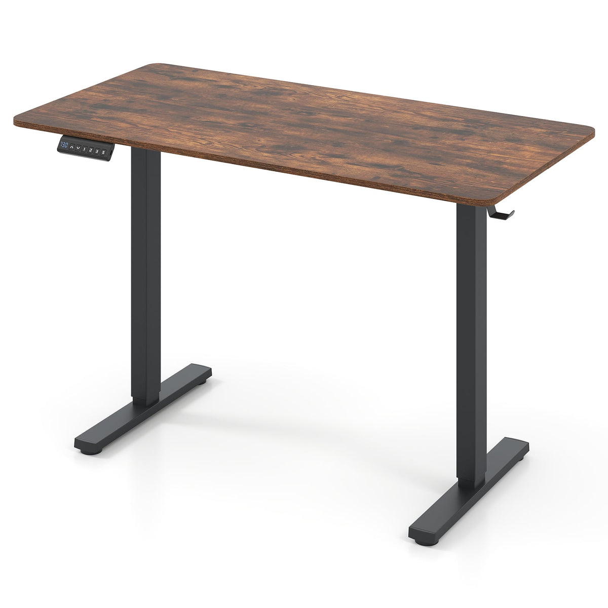 48 Inch x 24 Inch Ergonomic Electric Standing Desk with 3 Memory Settings for Home Office-Rustic Brown-Standing Desks-DECOROLALA