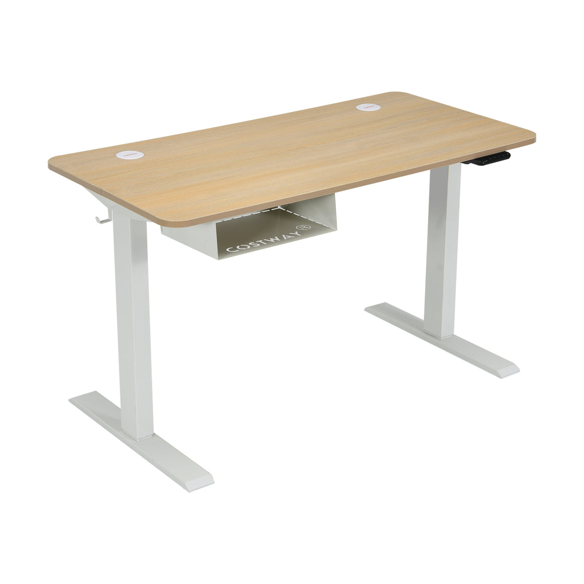 48 Inches Electric Standing Adjustable Desk with Control Panel and USB Port-Beige-Standing Desks-DECOROLALA