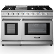 48 Inches Freestanding Natural Gas Range with 7 Burners Cooktop-Food Warmers & Burners-DECOROLALA