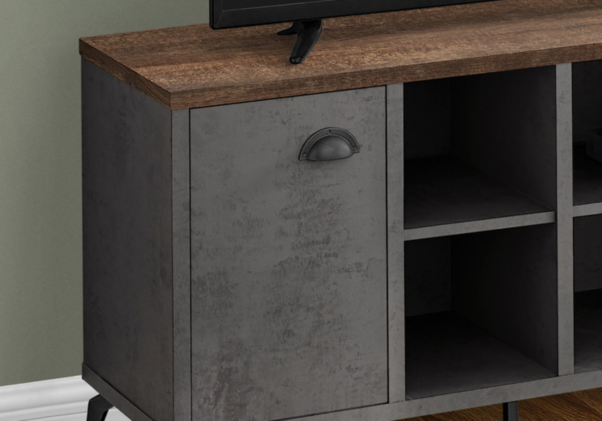 48" Industrial TV Stand with Storage - Grey Concrete-Tv Stand-DECOROLALA