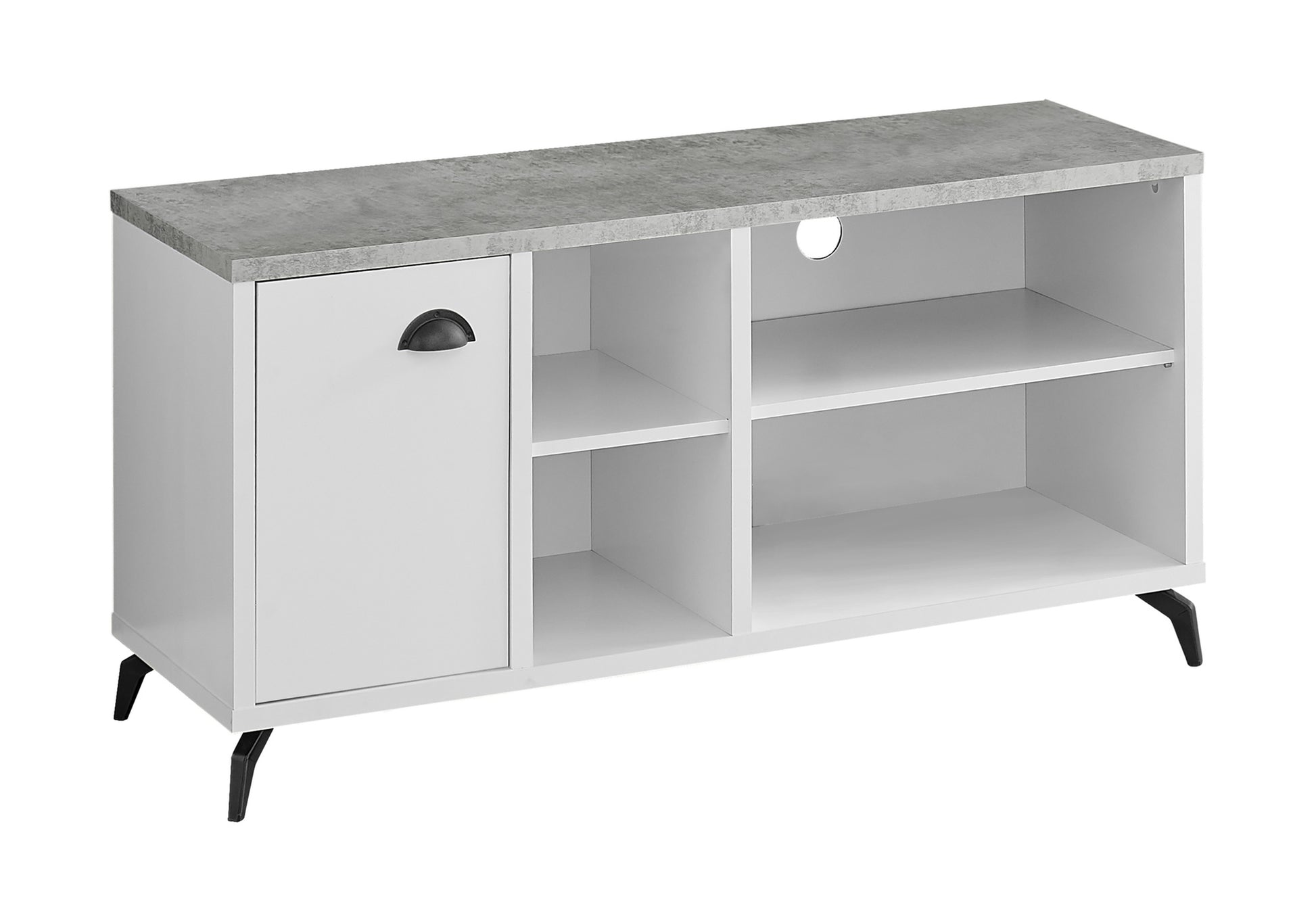48" Industrial TV Stand with Storage - Grey Concrete-Tv Stand-DECOROLALA