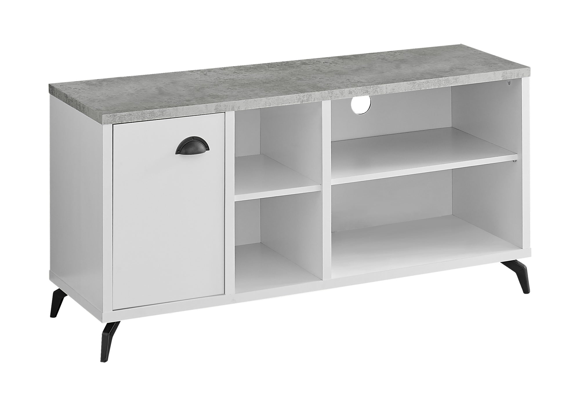 48" Industrial TV Stand with Storage - Grey Concrete-Tv Stand-DECOROLALA