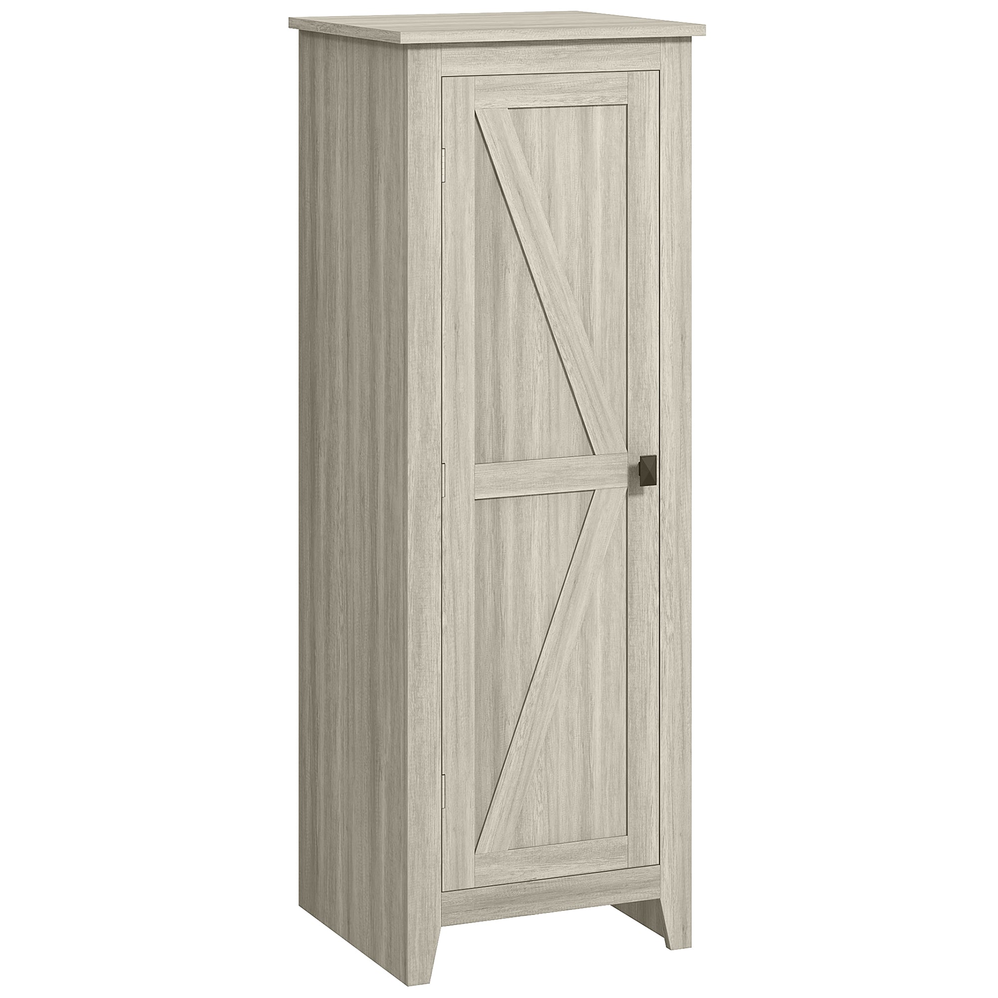 48" Kitchen Pantry Cabinet - Grey Wood Grain Barn Door-Home Furnishings > Storage & Organization > Kitchen Pantry Cabinets-DECOROLALA