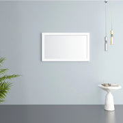 48" Matte White Rectangular Framed Mirror - Designed for Horizontal & Vertical Installation