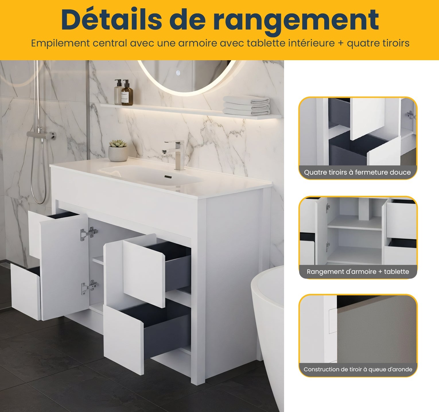 48" Matte White Freestanding Bathroom Vanity with White Ceramic Countertop-Migration_Bathroom Vanities-DECOROLALA