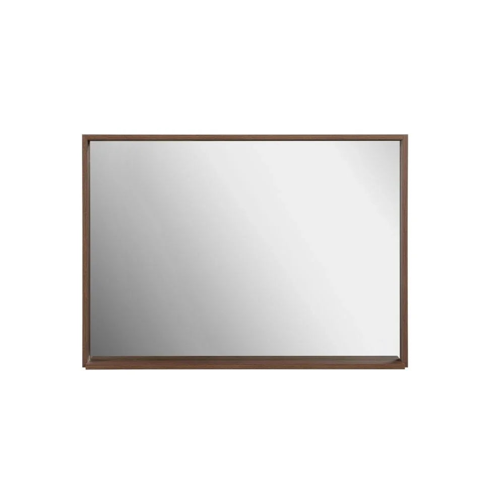 48" Rectangular Framed Mirror - Walnut-Mirror-DECOROLALA