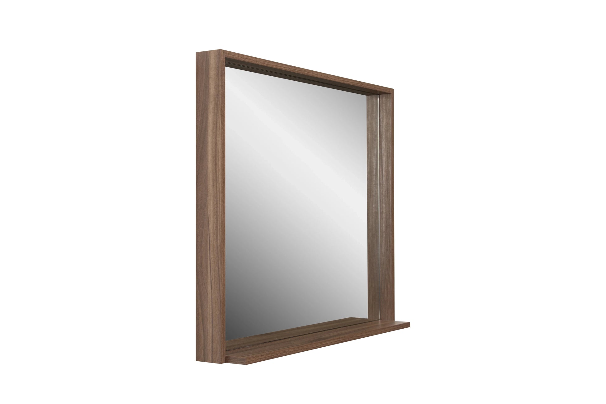 48" Rectangular Framed Mirror - Walnut-Mirror-DECOROLALA