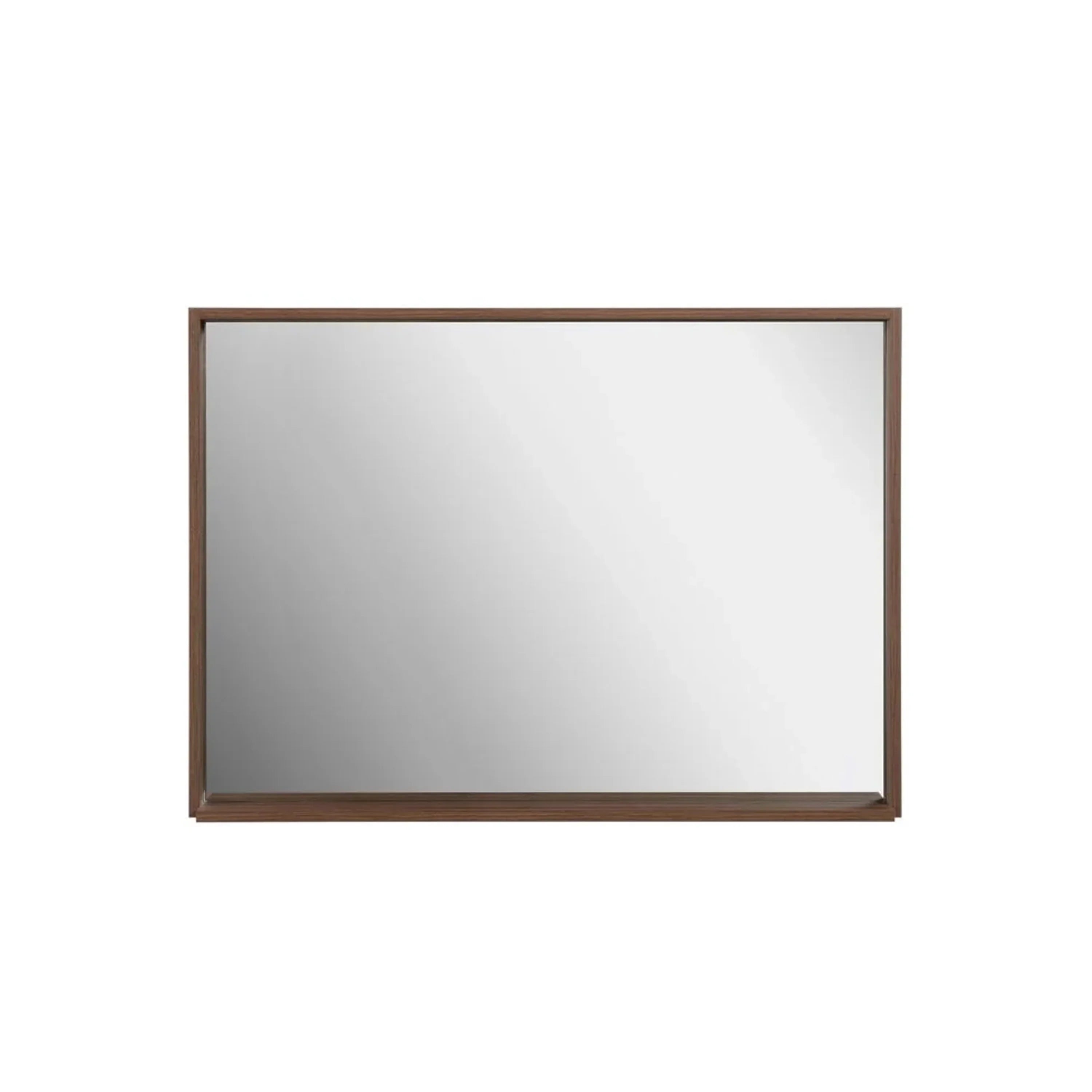 48" Rectangular Framed Mirror - Walnut-Mirror-DECOROLALA
