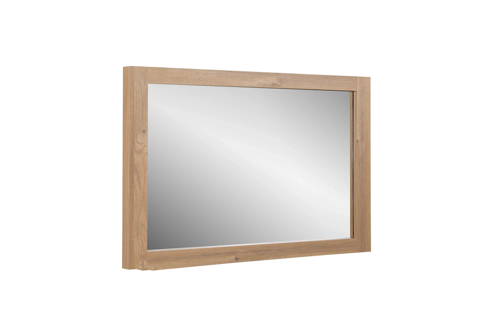 48" Rectangular Mirror with Rough Oak Frame-Mirror-DECOROLALA