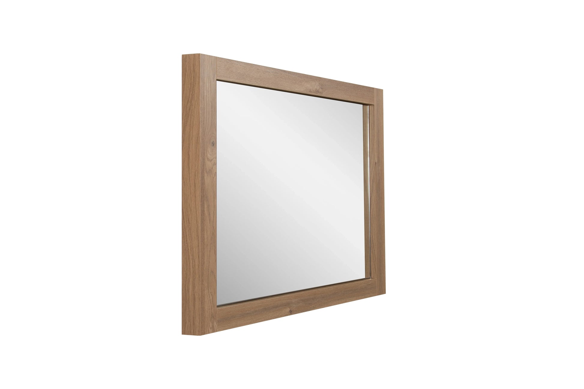 48" Rectangular Mirror with Rough Oak Frame-Mirror-DECOROLALA