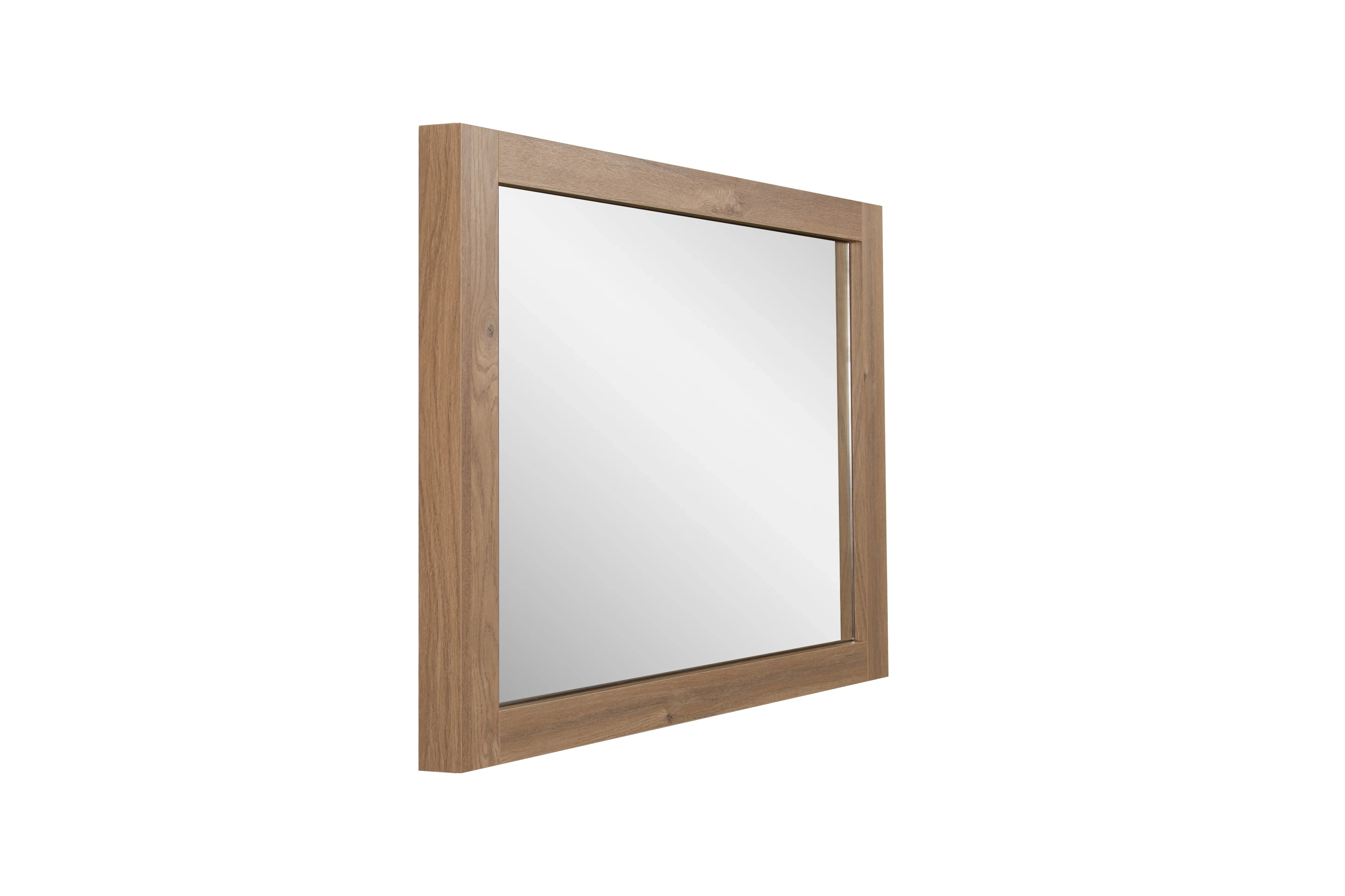 48" Rectangular Mirror with Rough Oak Frame-Mirror-DECOROLALA