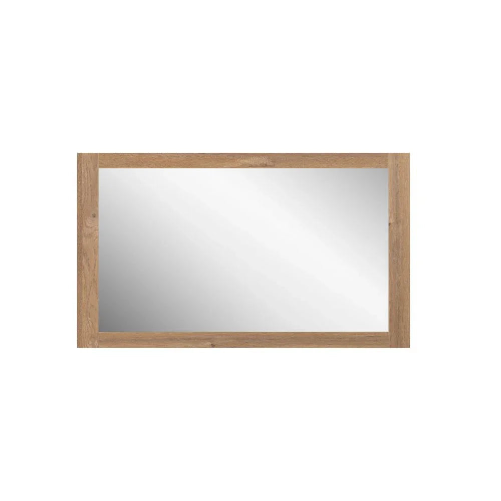 48" Rectangular Mirror with Rough Oak Frame-Mirror-DECOROLALA