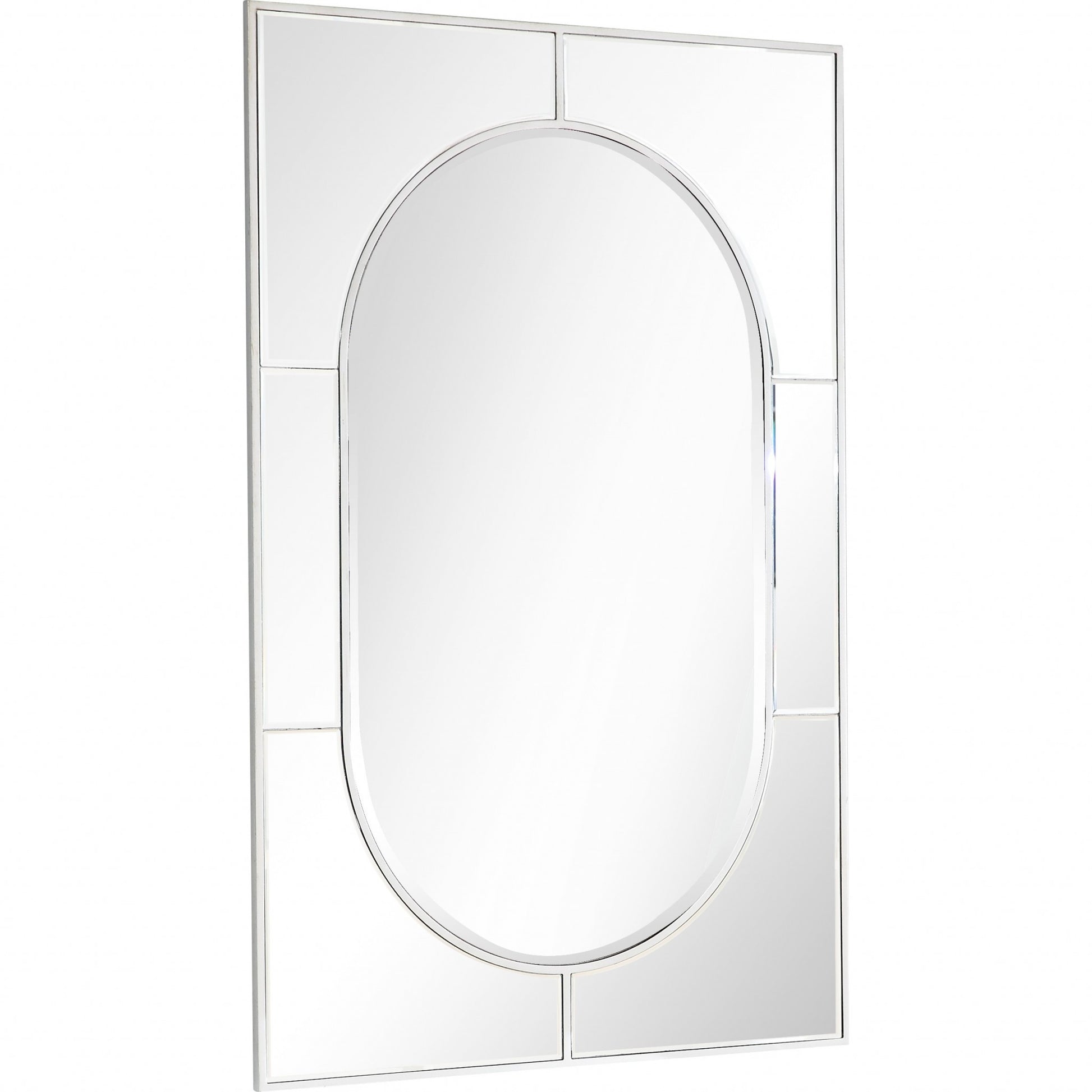 48" Silver Metal Framed Accent Mirror-Mirrors-DECOROLALA