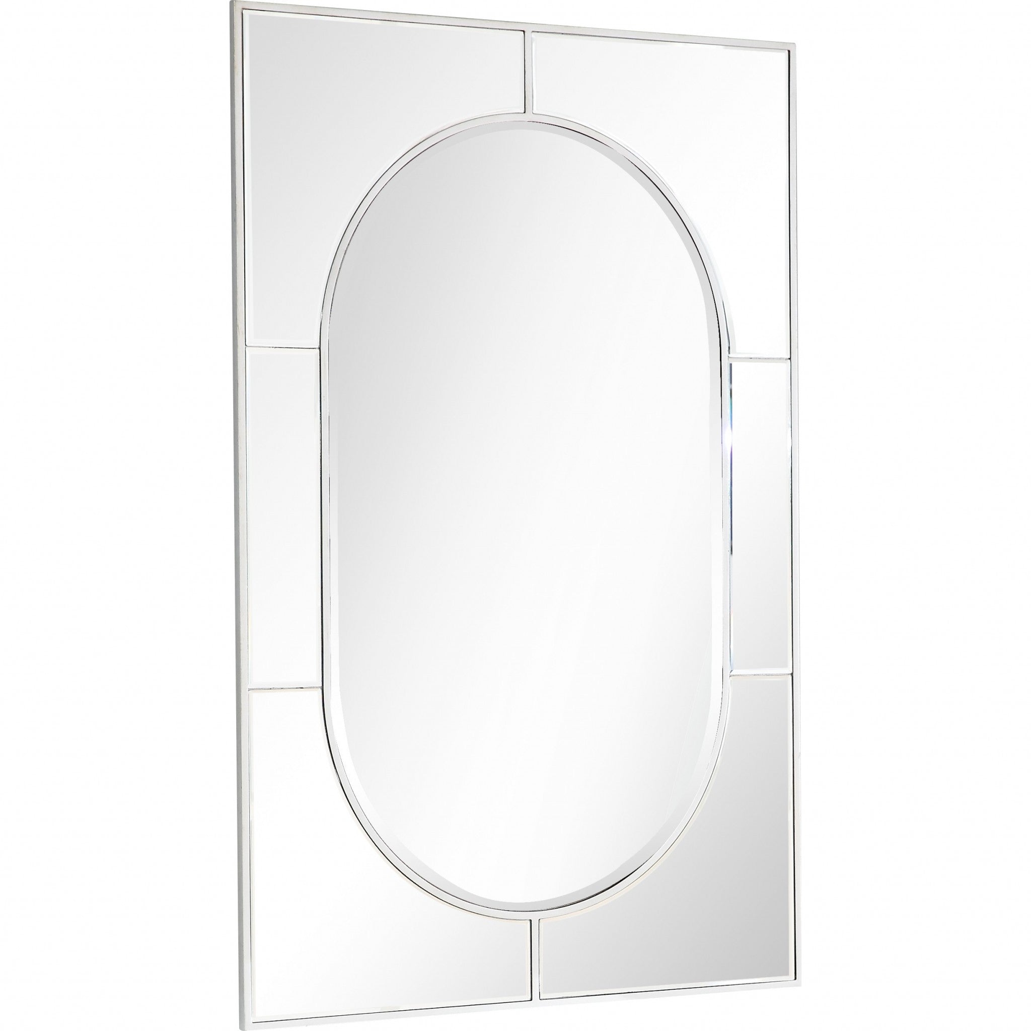 48" Silver Metal Framed Accent Mirror-Mirrors-DECOROLALA