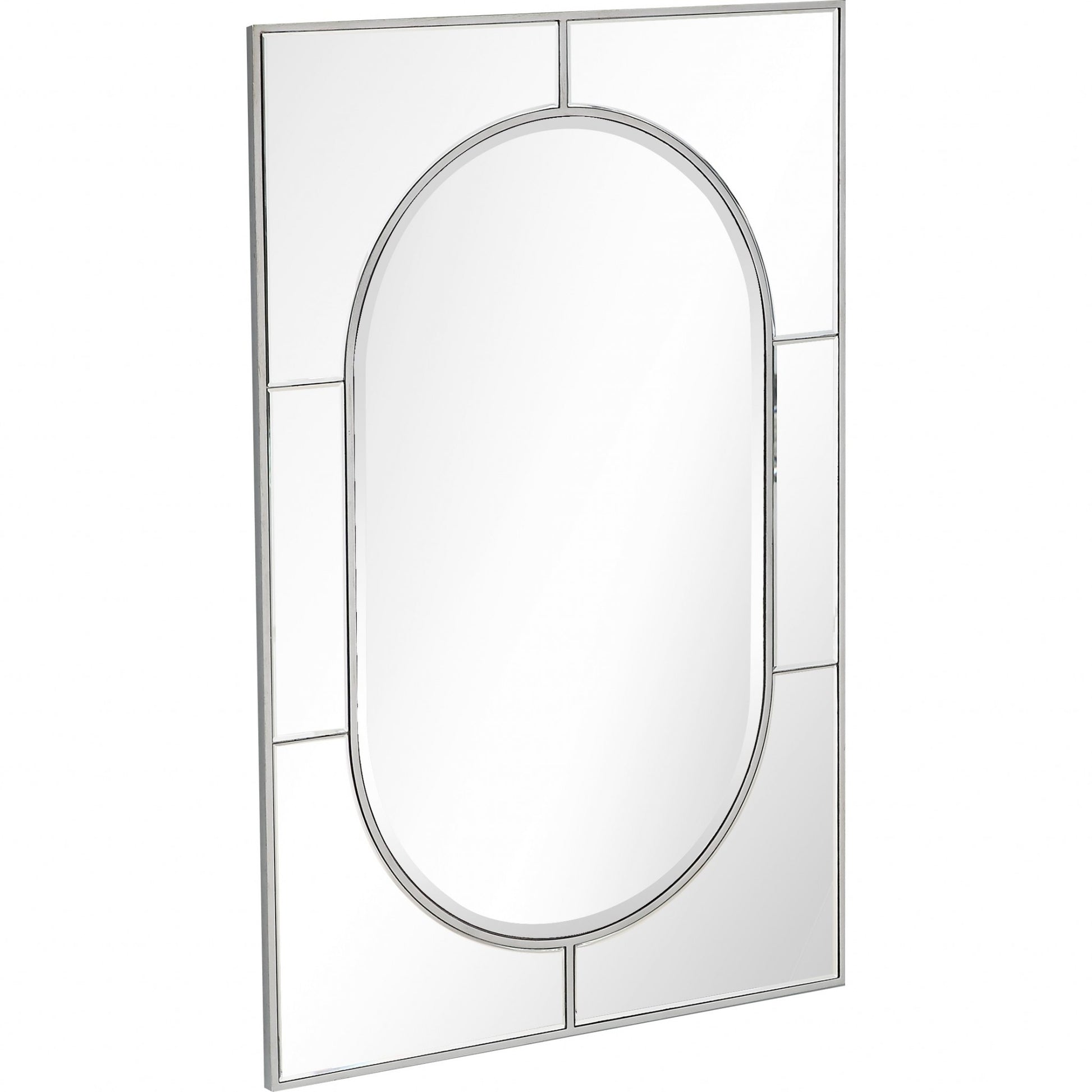 48" Silver Metal Framed Accent Mirror-Mirrors-DECOROLALA