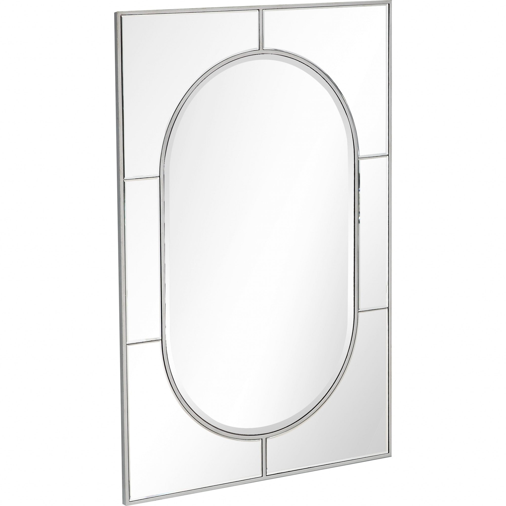 48" Silver Metal Framed Accent Mirror-Mirrors-DECOROLALA
