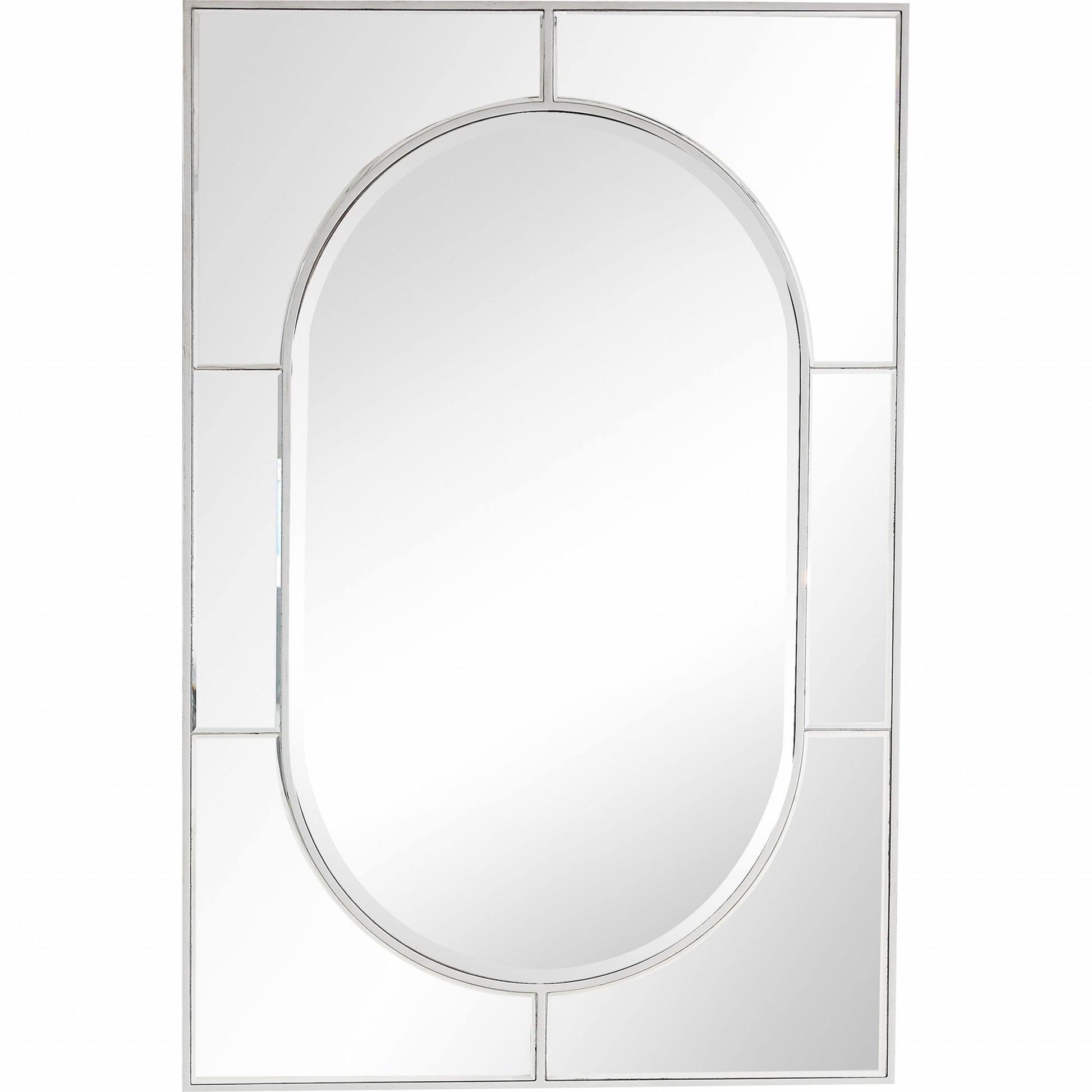48" Silver Metal Framed Accent Mirror-Mirrors-DECOROLALA