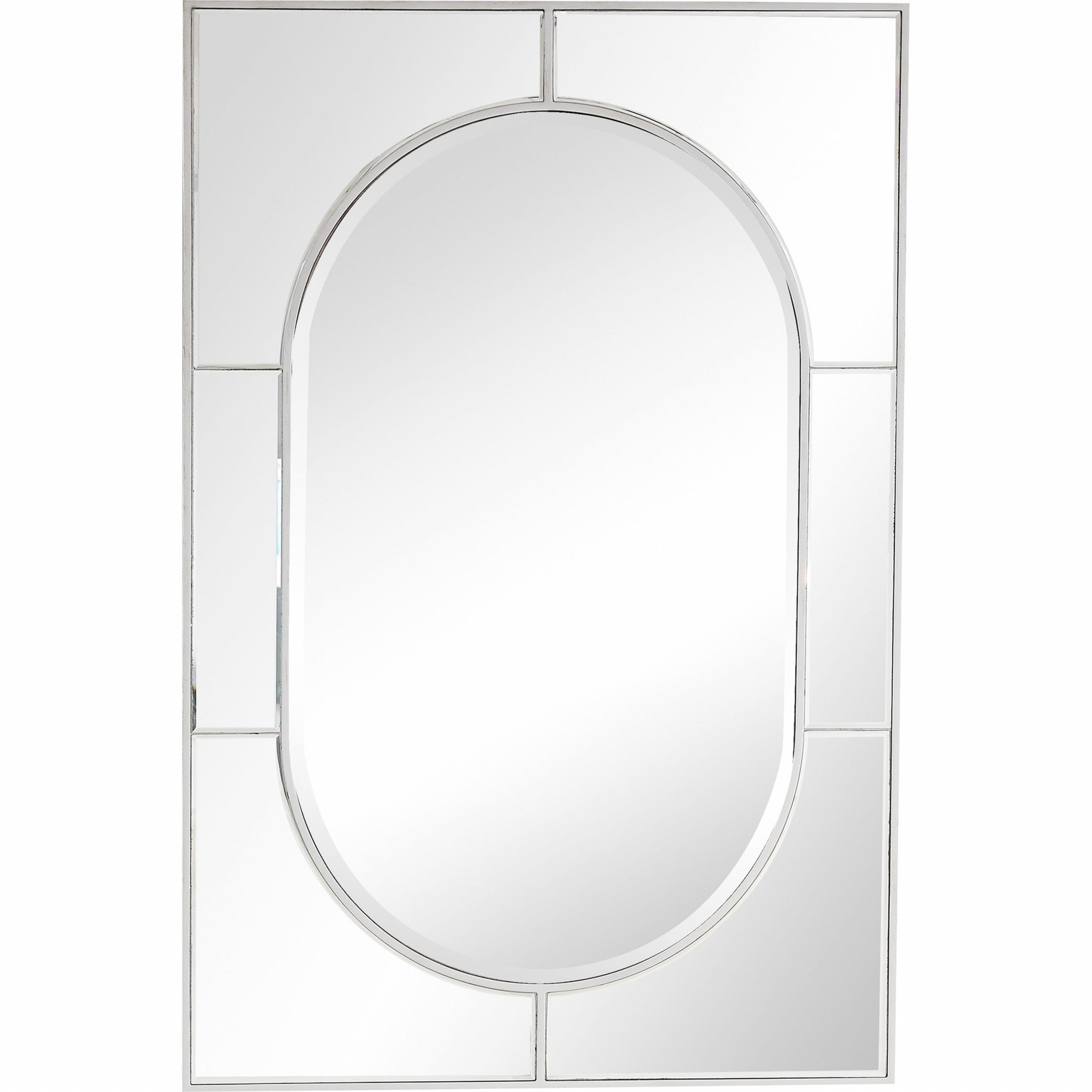 48" Silver Metal Framed Accent Mirror-Mirrors-DECOROLALA