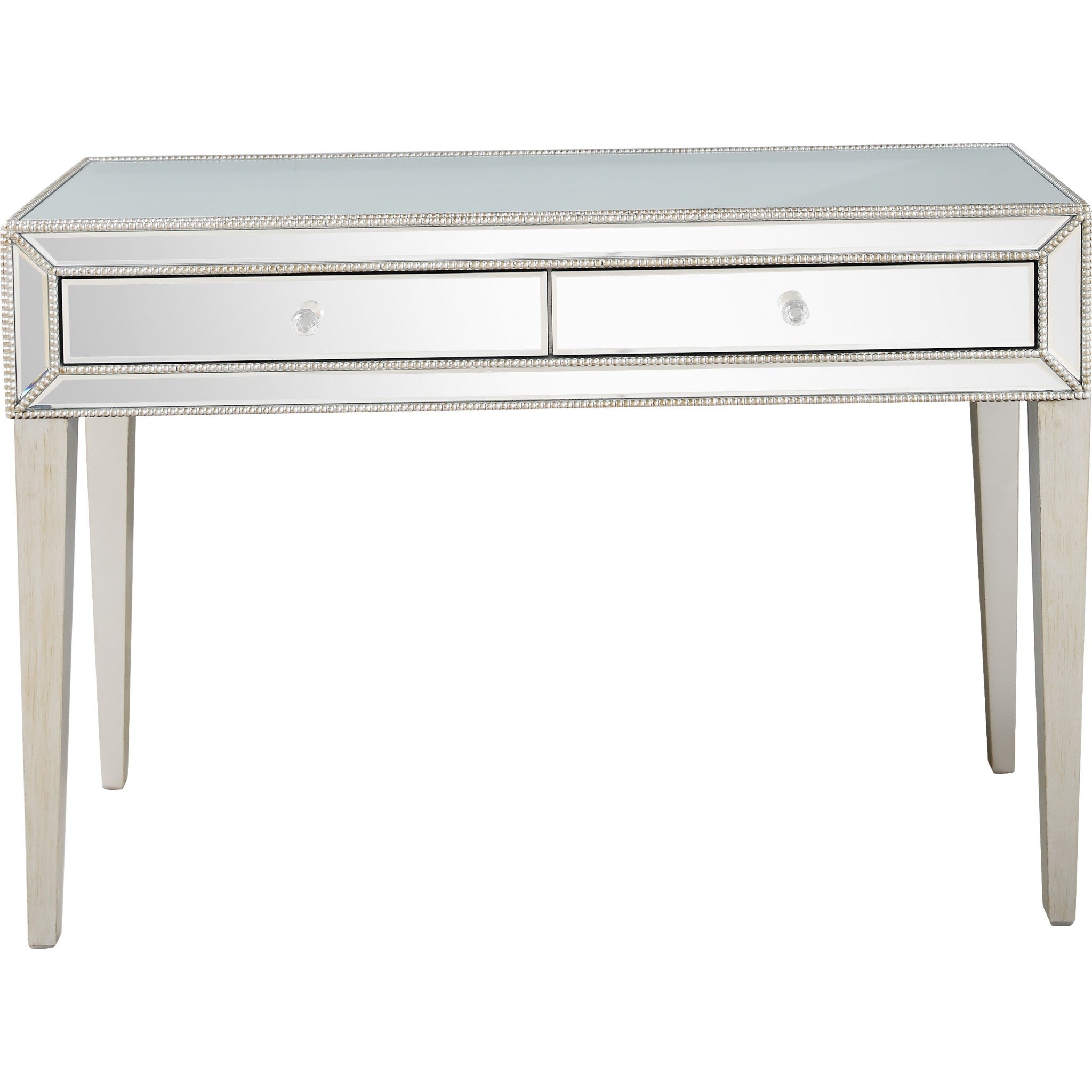 48" Silver Mirrored Glass Console Table-Console Tables-DECOROLALA