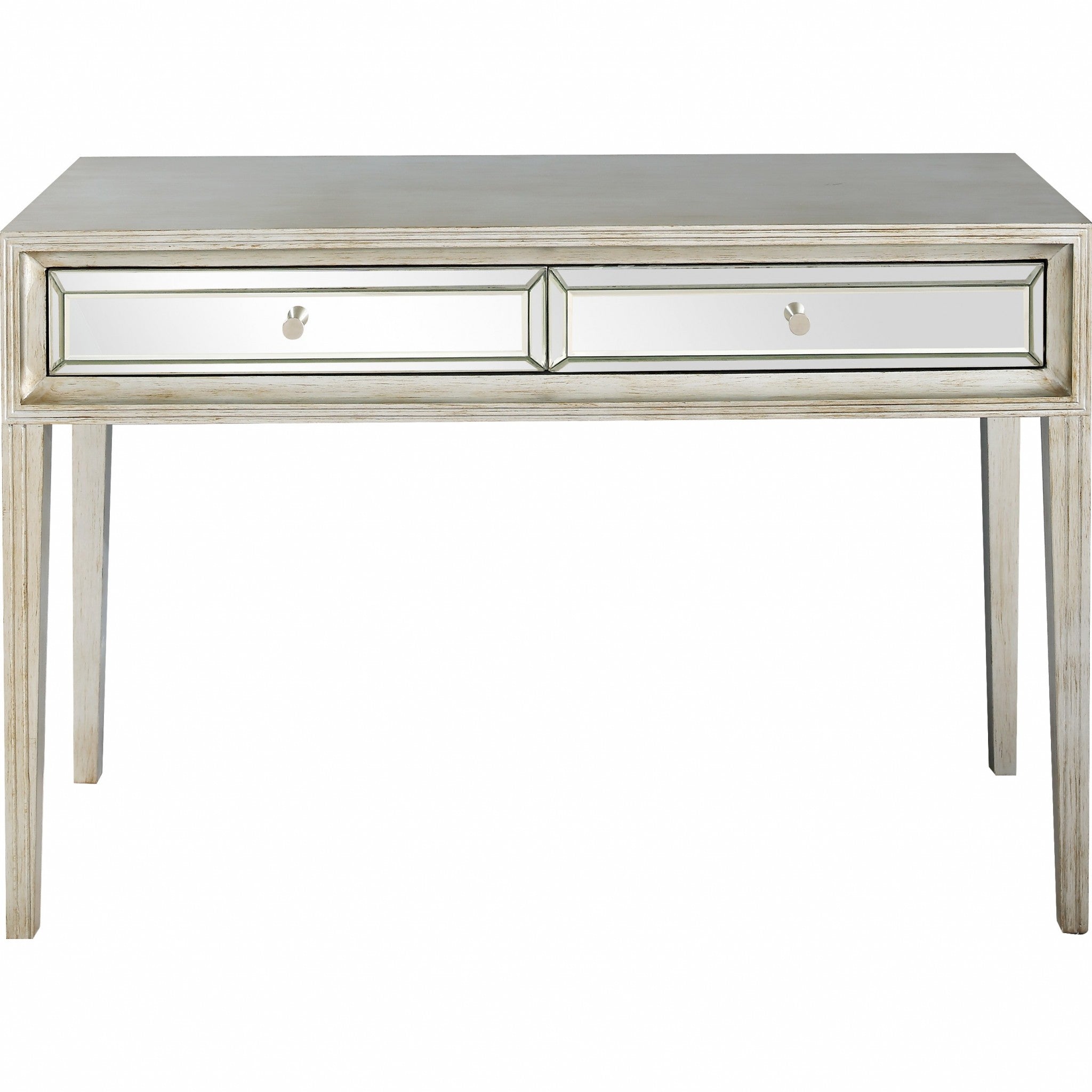 48" Silver Mirrored Glass Console Table-Console Tables-DECOROLALA