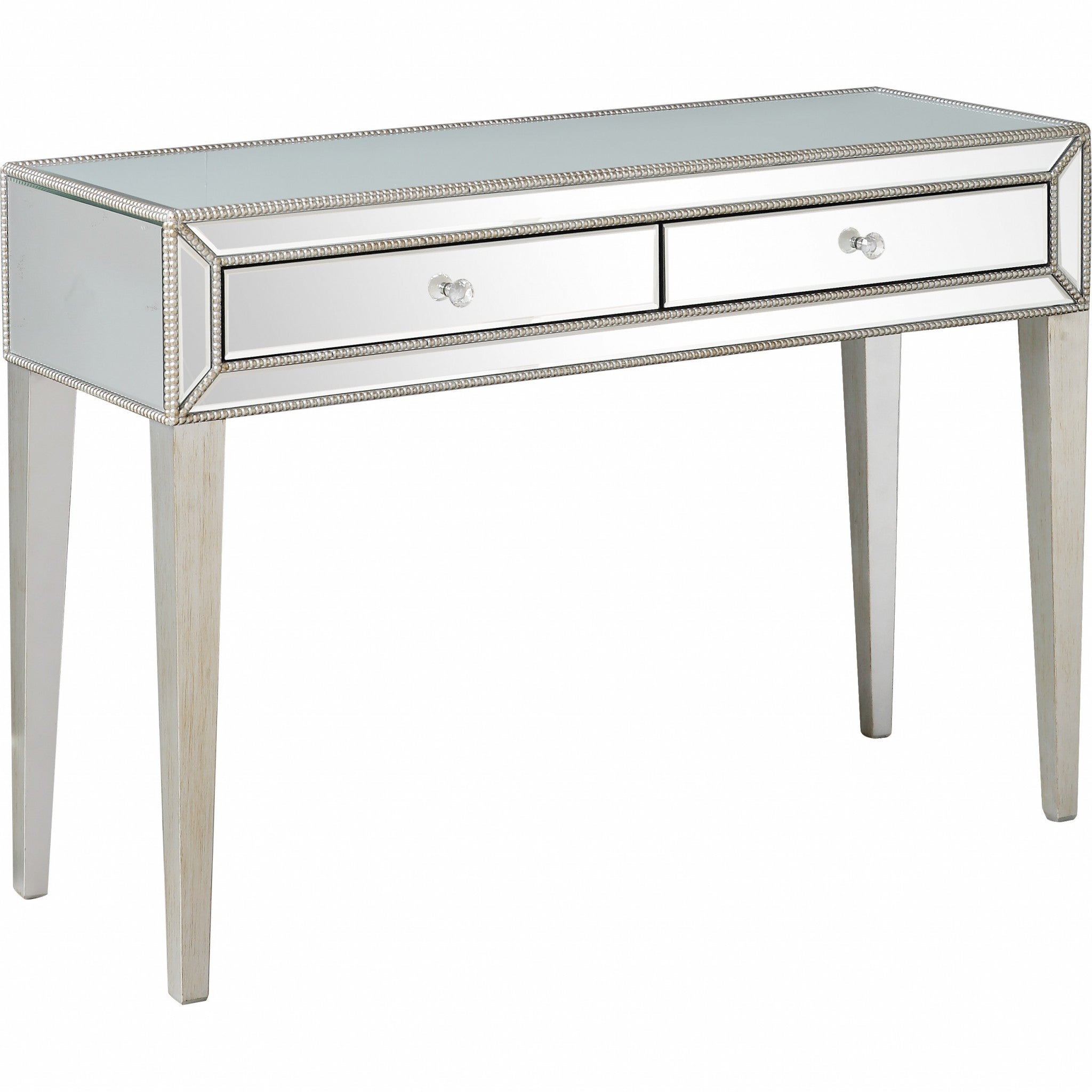 48" Silver Mirrored Glass Console Table-Console Tables-DECOROLALA