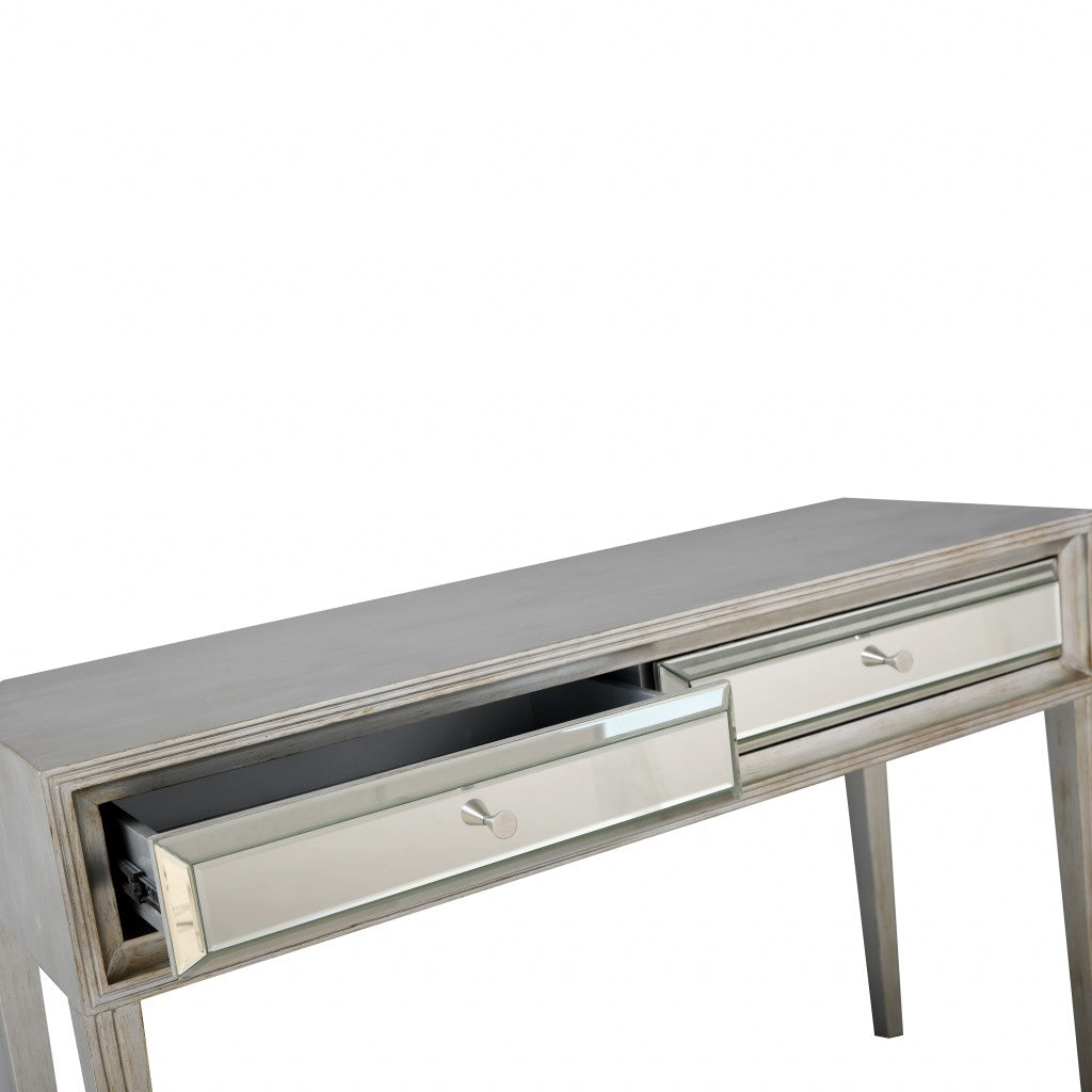 48" Silver Mirrored Glass Console Table-Console Tables-DECOROLALA