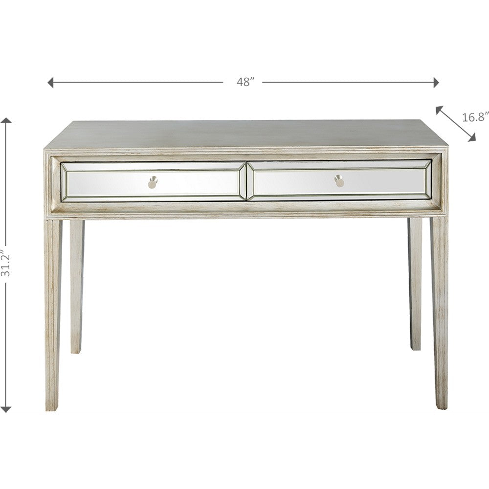 48" Silver Mirrored Glass Console Table-Console Tables-DECOROLALA