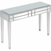 48" Silver Mirrored Glass Console Table-Console Tables-DECOROLALA