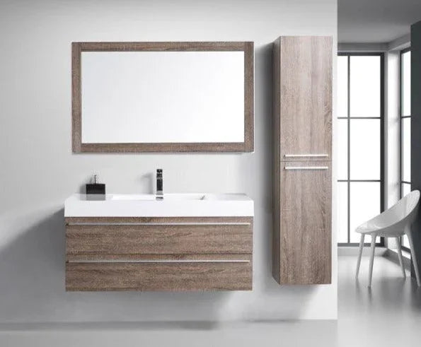 48" Sofia Framed Bathroom Mirror in Soft Oak Finish-Migration_Mirrors-DECOROLALA
