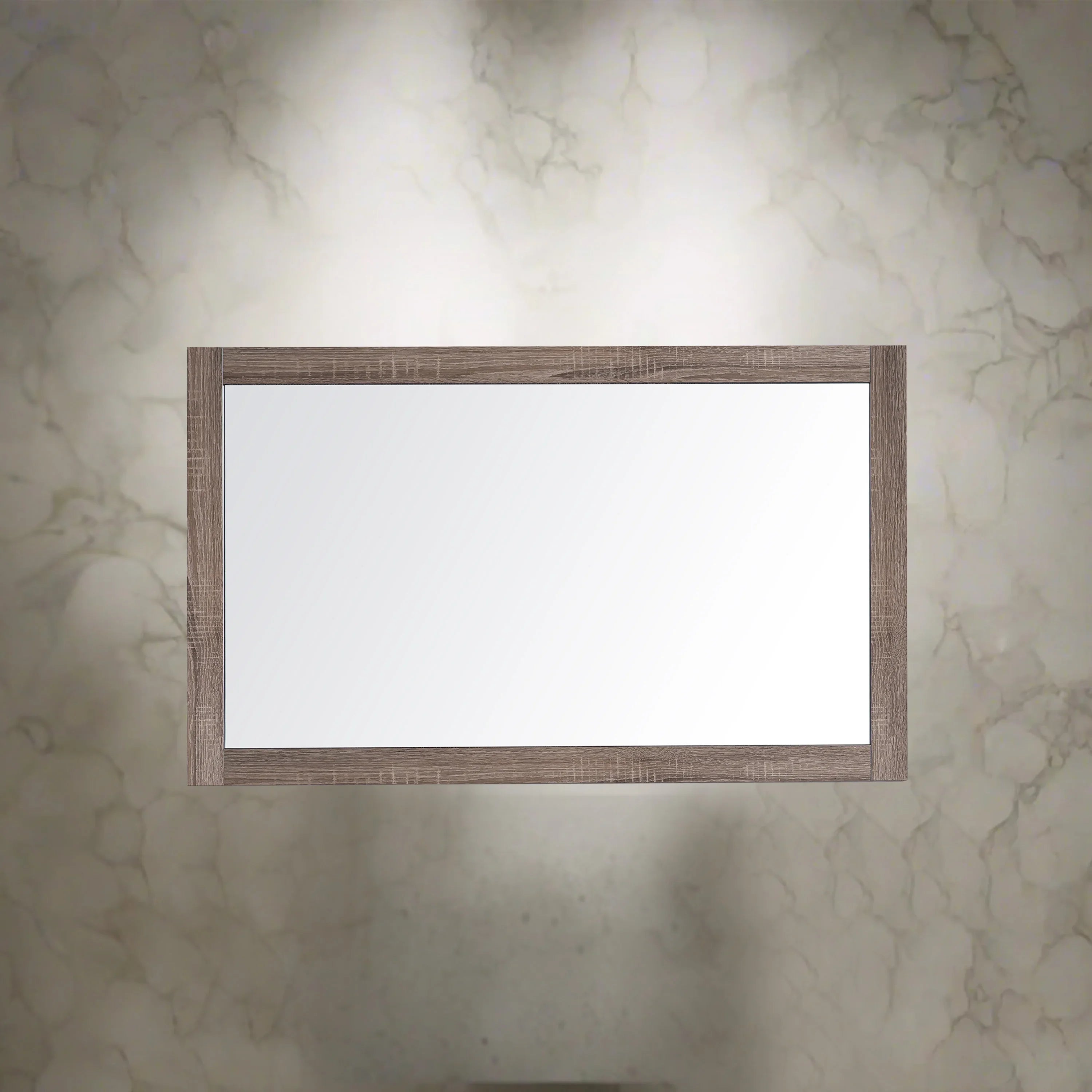 48" Soft Oak Rectangular Framed Bathroom Mirror-Migration_Mirrors-DECOROLALA