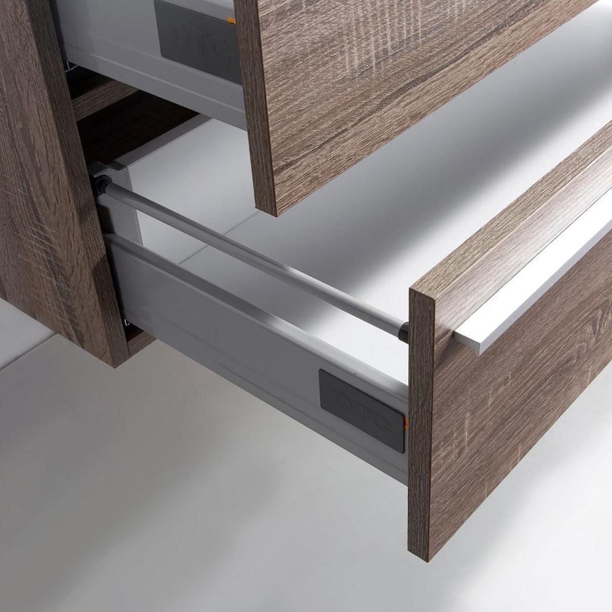 48" Soft Oak Wall Mount Single Sink Bathroom Vanity with White Polymarble Countertop-Migration_Bathroom Vanities-DECOROLALA