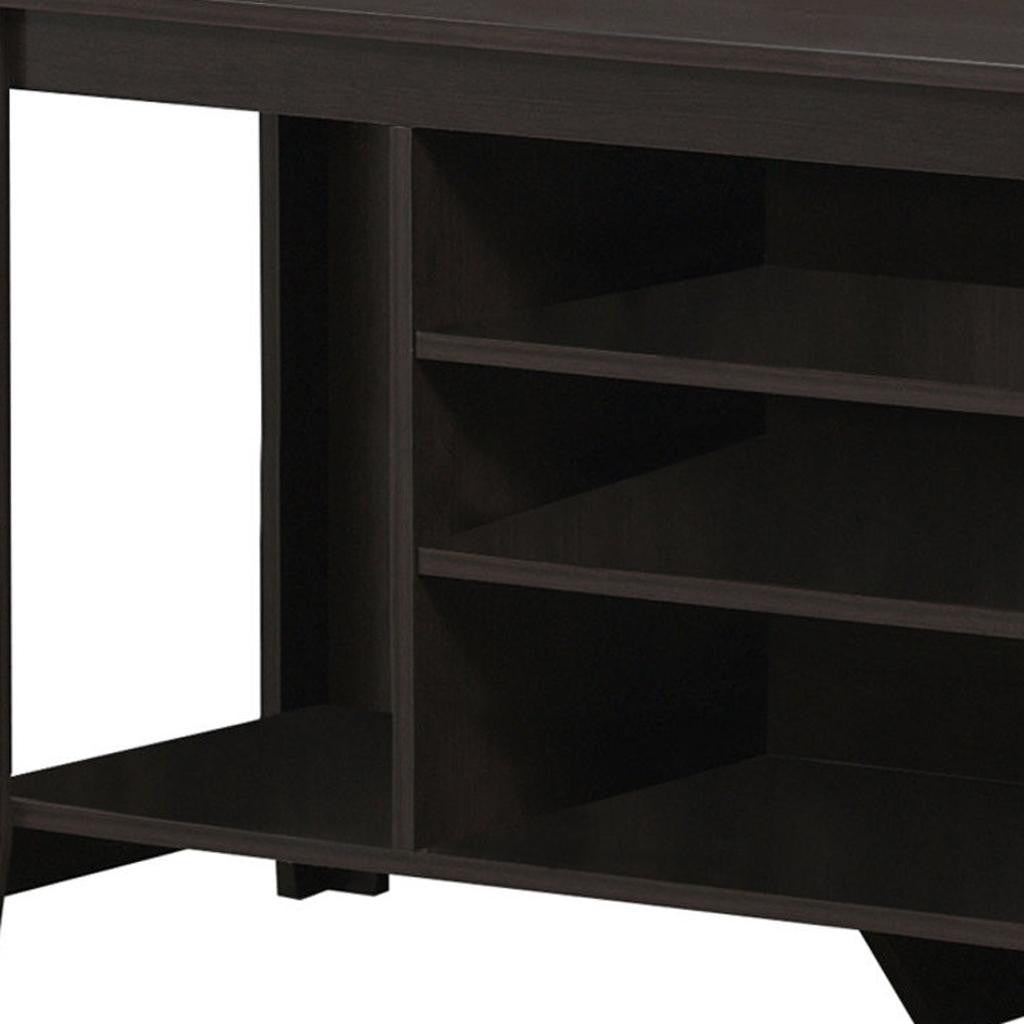 48" Taupe Wood Open Shelving TV Stand-TV Stands-DECOROLALA