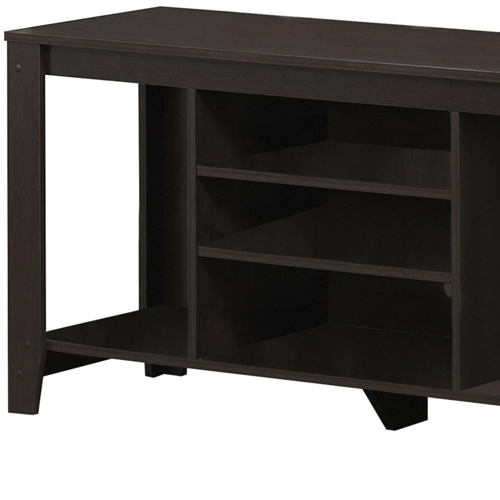 48" Taupe Wood Open Shelving TV Stand-TV Stands-DECOROLALA